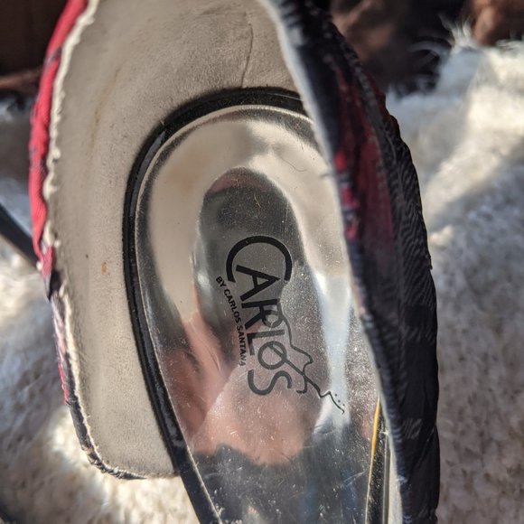 Carlos by Carlos Santana Miracle Plaid Peeptoe Stilettos Sz 8.5M - Picture 5 of 10